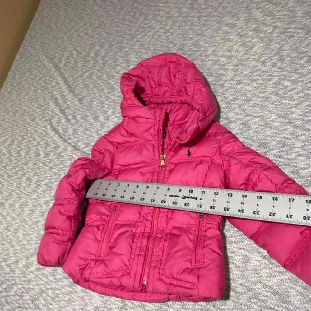 Ralph Lauren pink puffer jacket in kids size 4. SKU-B637